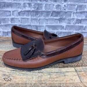 Allen Edmonds Nashua Tassel Loafer Brown Leather Shoes Mens Size 11.5 E New